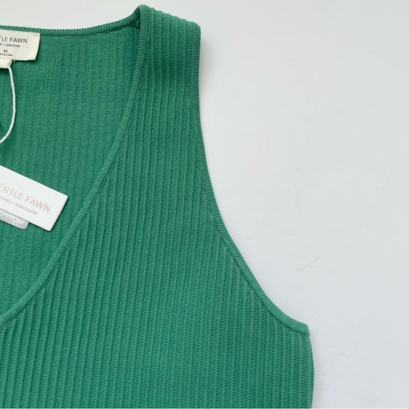 New Gentle Fawn Tank Ribbed Size M Green Casual Minimal Vest Granola Girl Top - Picture 7 of 13